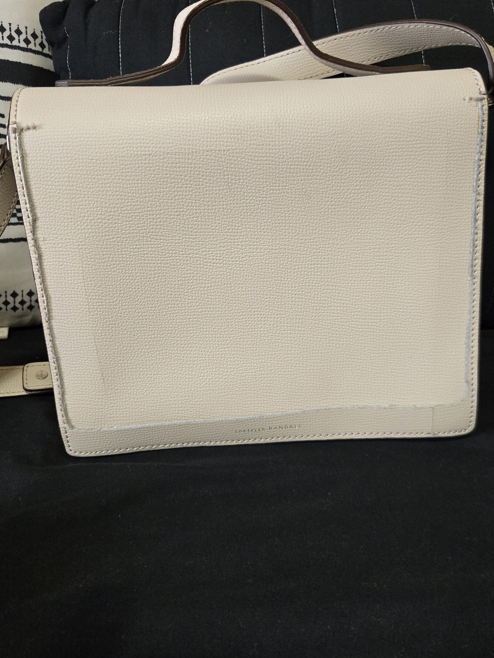 Loeffler Randall Cream Leather Satchel with Silver Hardware - Picture 5 of 6
